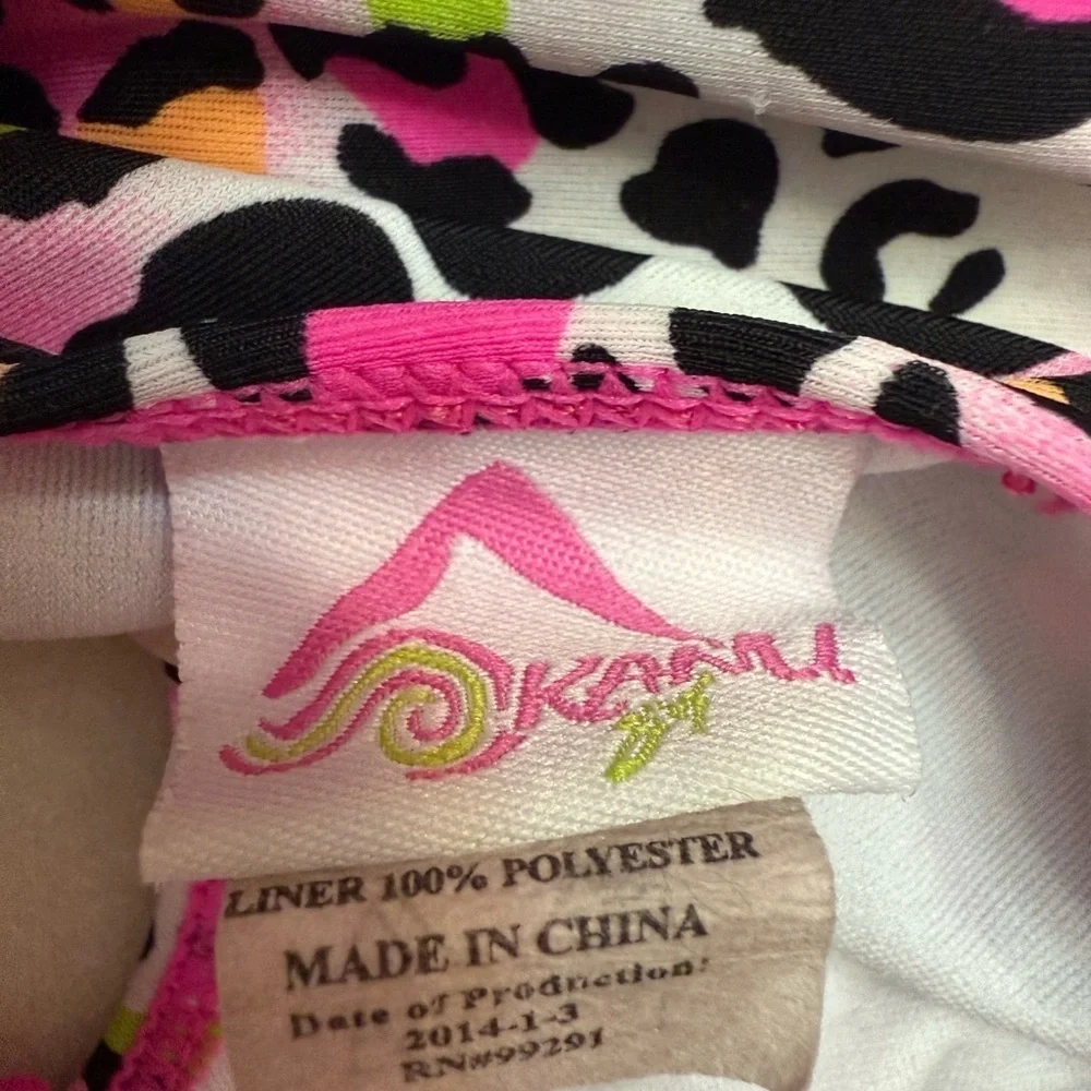 Kanu Surf Girls' Splash Bikini Swimsuit Pink Leopard